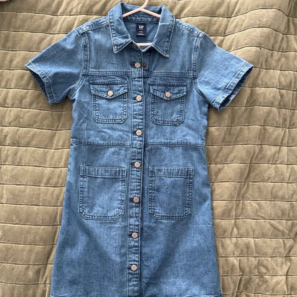 GAP Kids Blue Denim Short Sleeve Dress